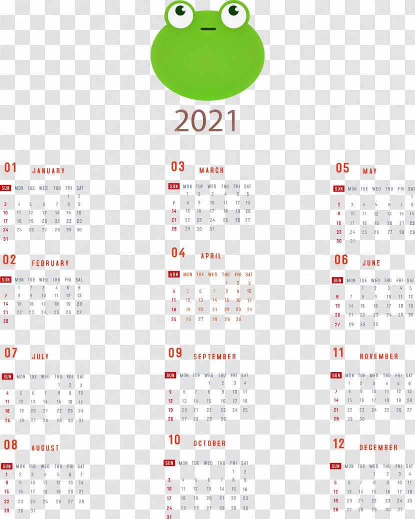 Printable 2021 Yearly Calendar 2021 Yearly Calendar Transparent PNG