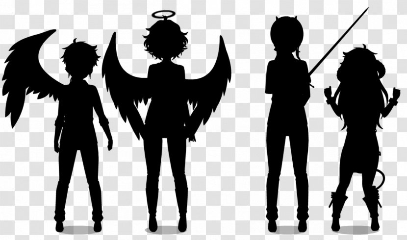 Black Human Behavior Silhouette Character White - Fictional - Angels And Demons Transparent PNG