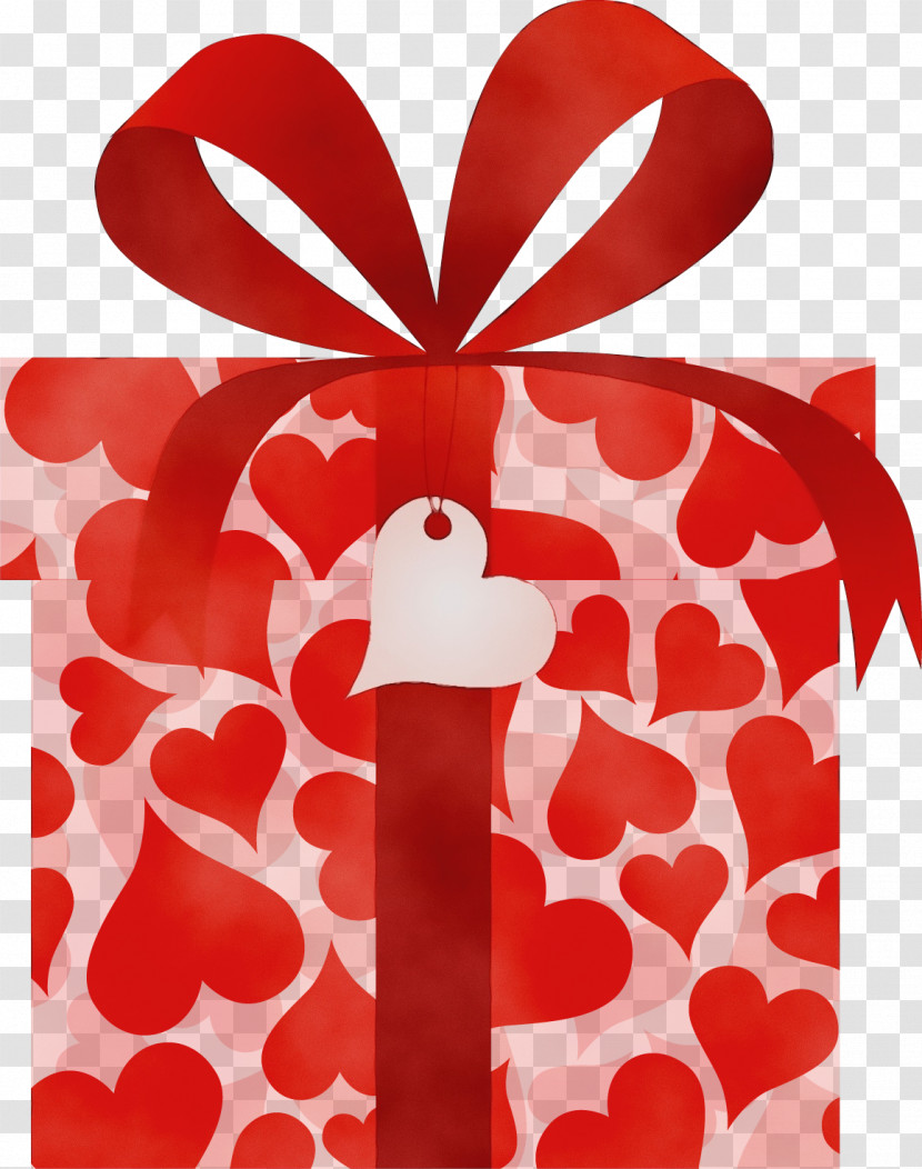 Red Carmine Heart Ribbon Gift Wrapping Transparent PNG