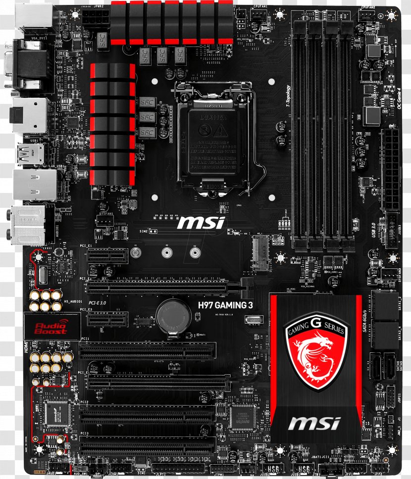 Motherboard LGA 1150 MSI Z97 GAMING 3 ATX - Computer Cooling Transparent PNG