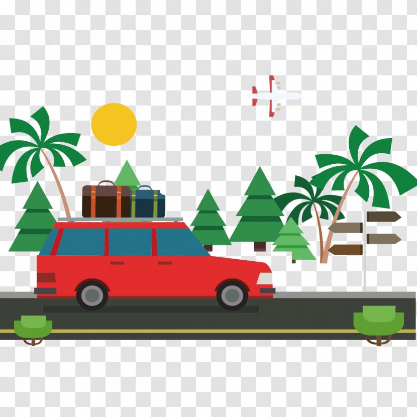Car Travel Illustration - Motor Vehicle - Driving To Vacation Transparent PNG
