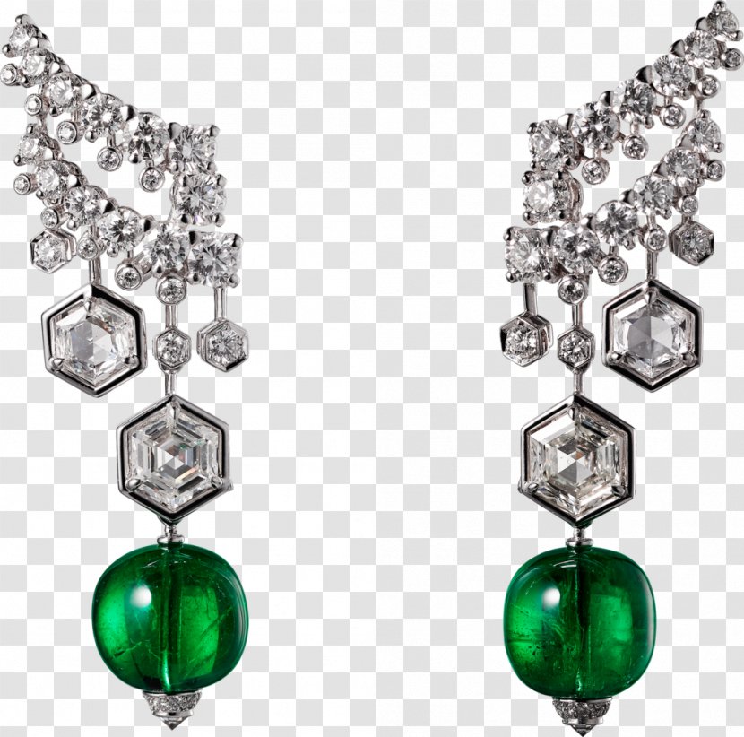 Emerald Jewellery Cartier Earring Diamond Transparent PNG