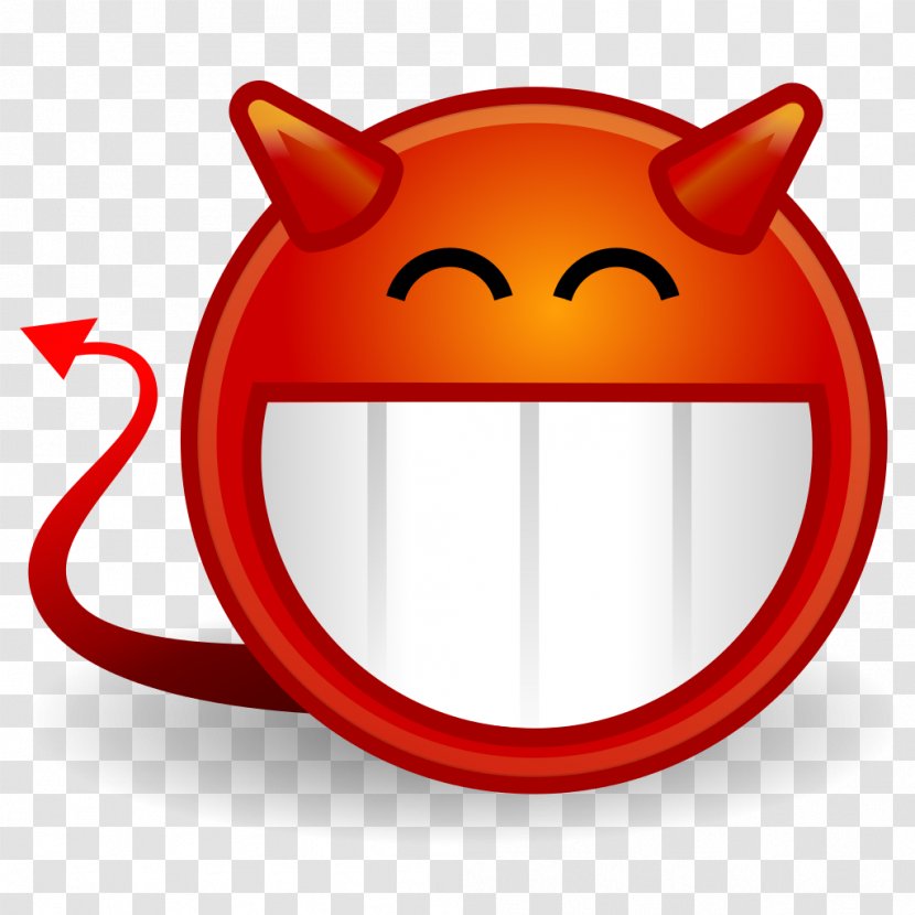 Devil Smiley Emoticon Satan Clip Art - Wikimedia Commons Transparent PNG