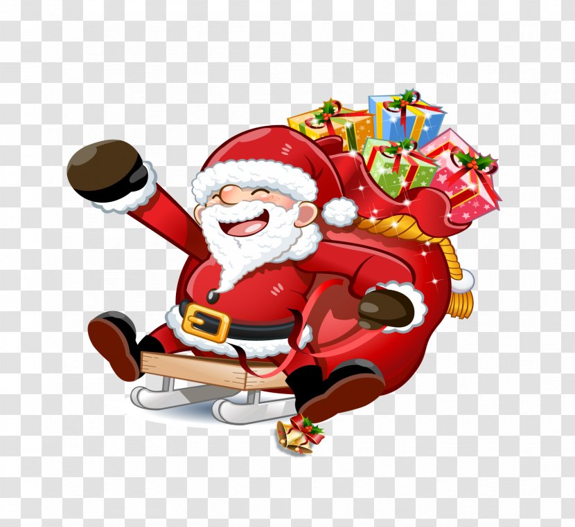 Santa Claus Christmas Clip Art - Fictional Character - Carrying A Gift Of Laughter Transparent PNG