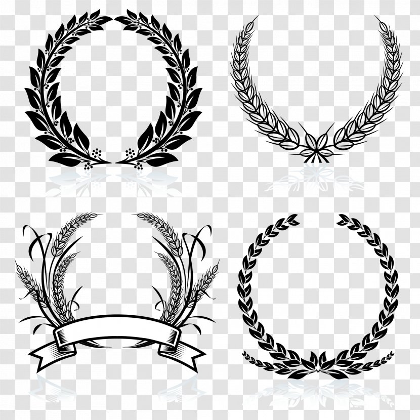 Laurel Wreath Bay Stock Photography Clip Art - Depositphotos - Black And White Wheat Border Transparent PNG
