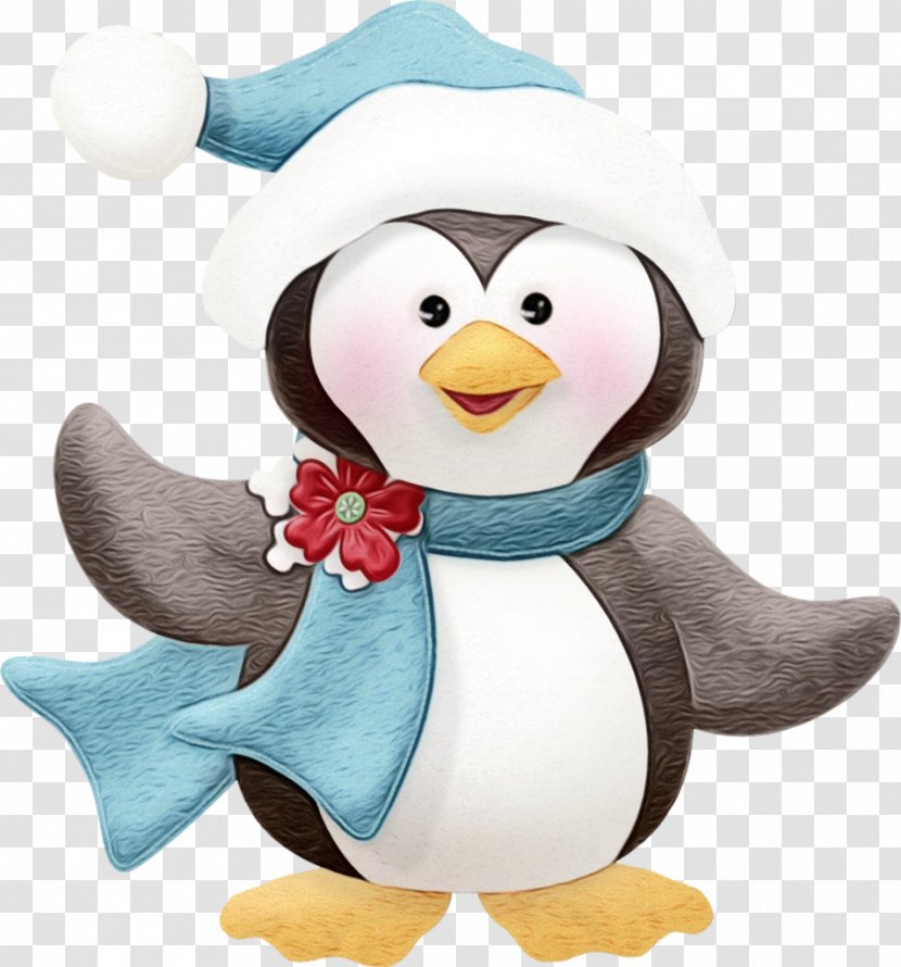 Christmas Penguin Drawing - Cartoon - Animal Figure Toy Transparent PNG