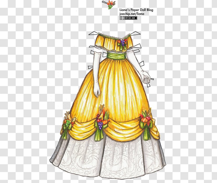 Dress Ball Gown Paper Doll Evening - Prom - Ribbon Transparent PNG