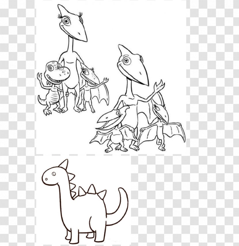 Train Coloring Book Dinosaur Stegosaurus Drawing - Black And White - Dino Transparent PNG