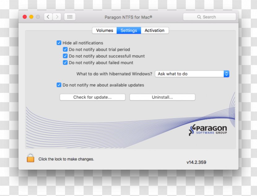 Computer Program MacOS Paragon NTFS Hackintosh - Screenshot - Apple Transparent PNG