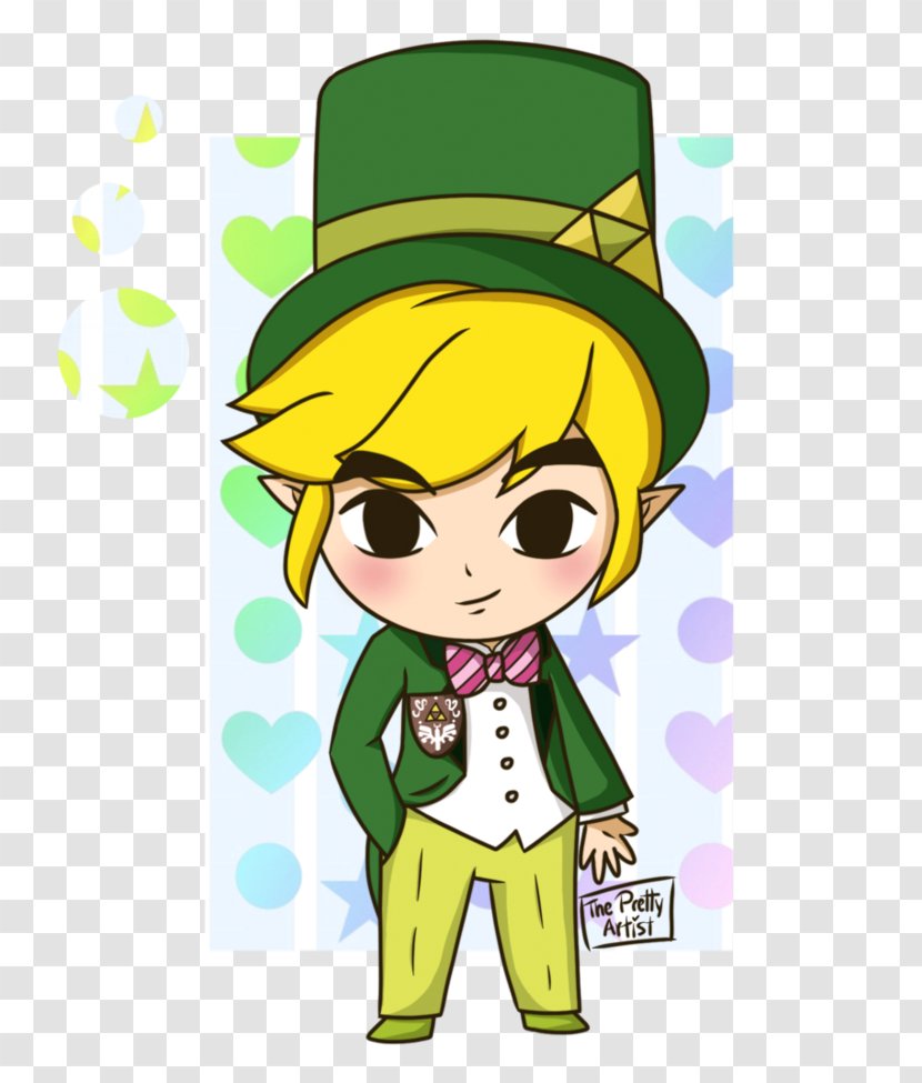 The Legend Of Zelda: Spirit Tracks Link Cartoon Nintendo Fan Art - Watercolor - Top Hat Transparent PNG