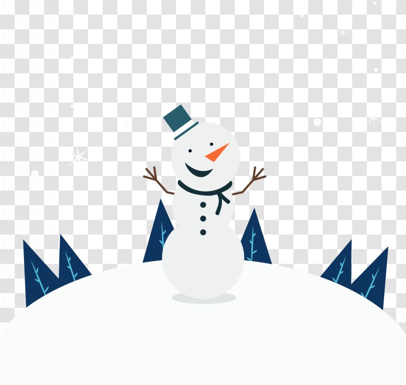 Snowman Winter Illustration - Text - Vector Transparent PNG