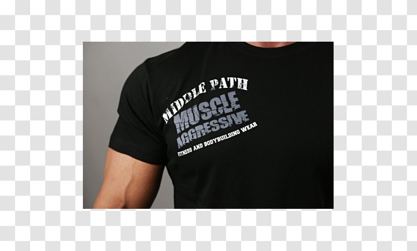 T-shirt Logo Sleeve Brand Font - Black M - Muscle Fitness Transparent PNG