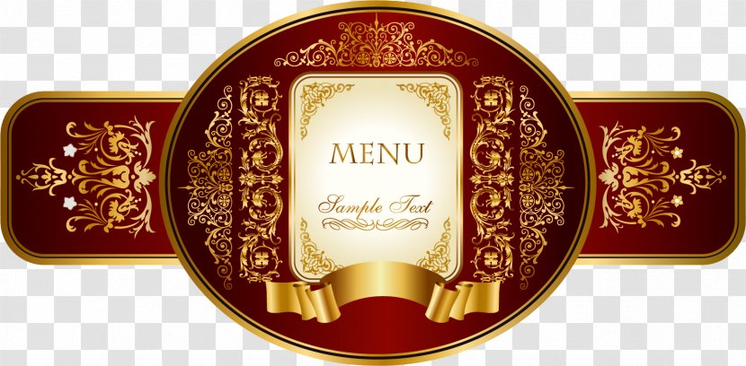 Visual Arts Label Arabesque - Restaurant Hotel Royal Gilt Black Retro Transparent PNG