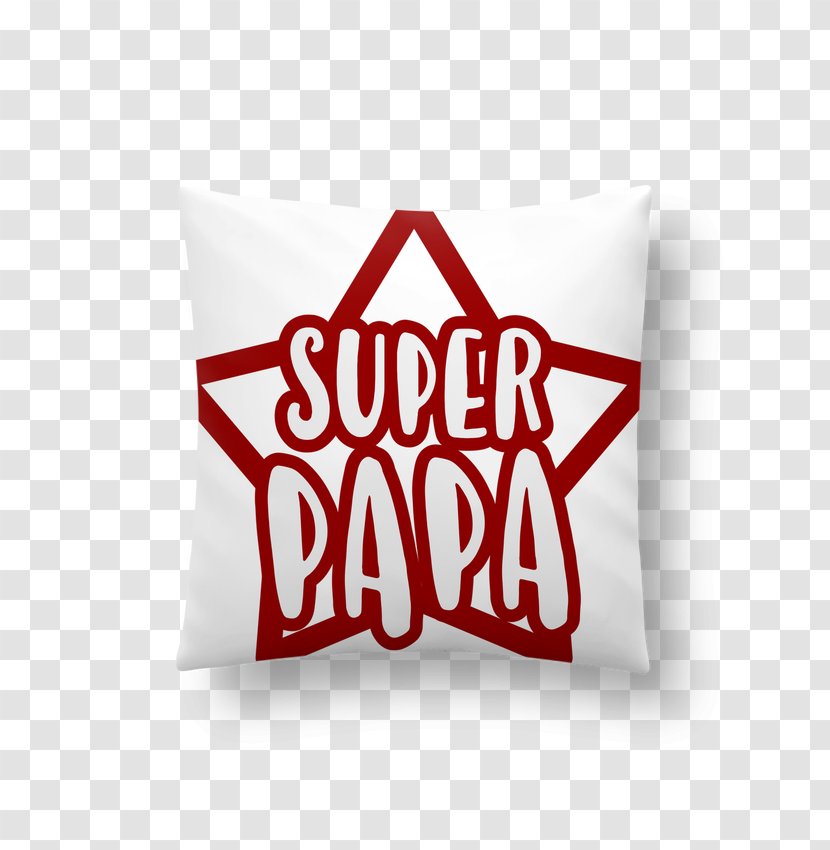 Cushion Throw Pillows Synthetic Fiber Logo - Gift - Super Papa Transparent PNG