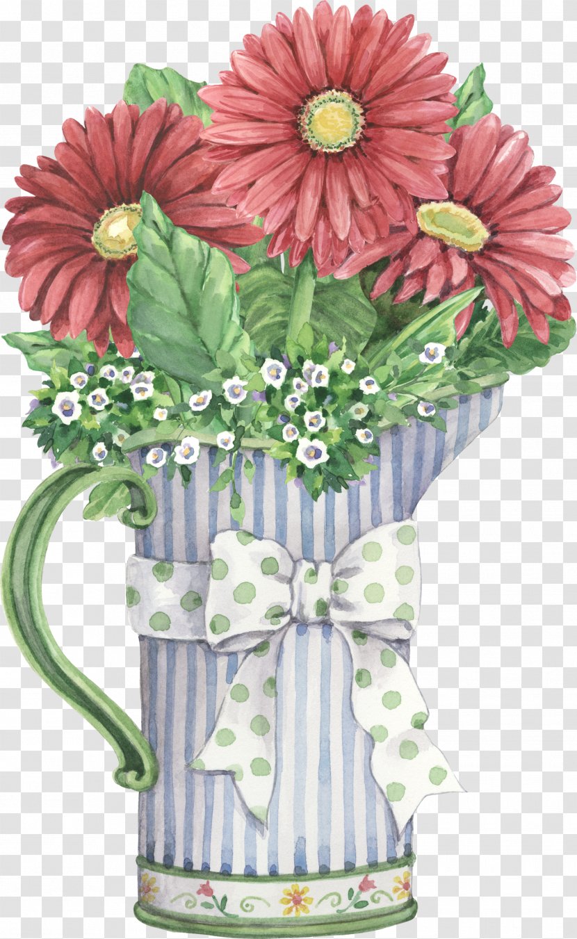 Flower Vase Painting Clip Art - Daisy Family - Bouquet Of Flowers Transparent PNG