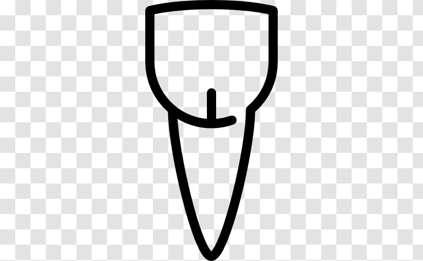 Dentistry Tooth Incisor - Line Art - Black And White Transparent PNG