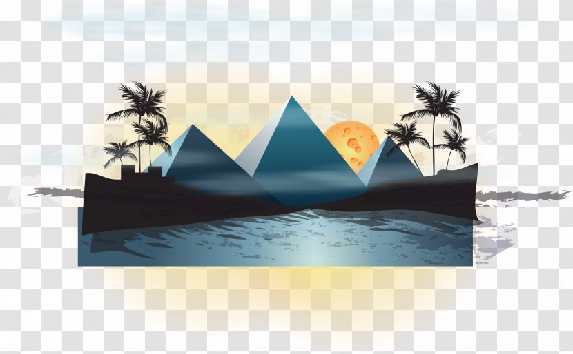 The Pyramid Vector In Desert - Flower - Heart Transparent PNG