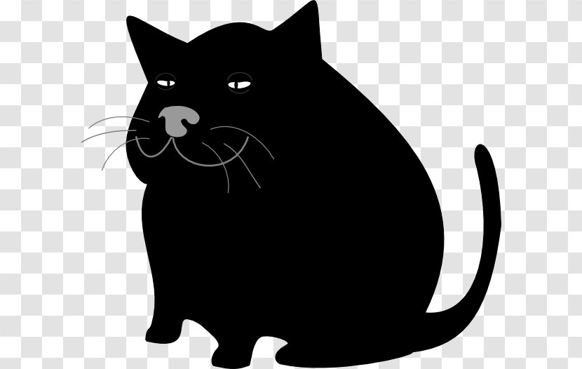 Black Cat Kitten Cartoon Clip Art - Fat Cliparts Transparent PNG