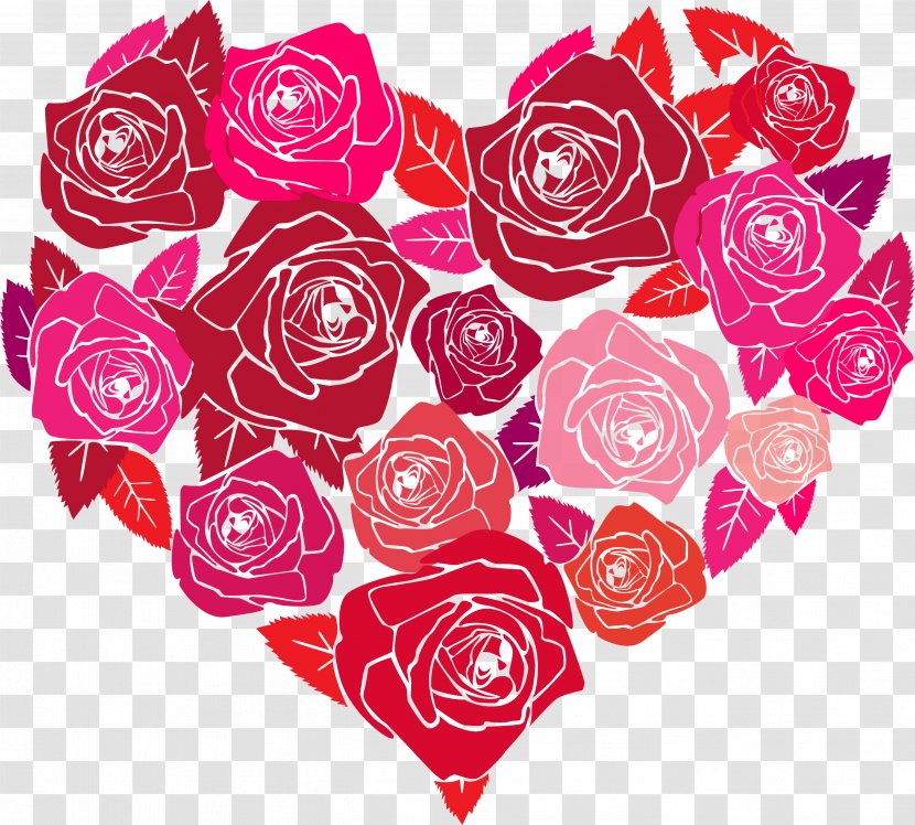 Rose Heart Love Valentine's Day - Royaltyfree - HEART FLOWER Transparent PNG