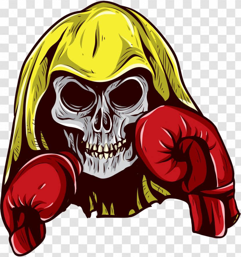 Boxing Glove Skull Illustration - Pictures Transparent PNG