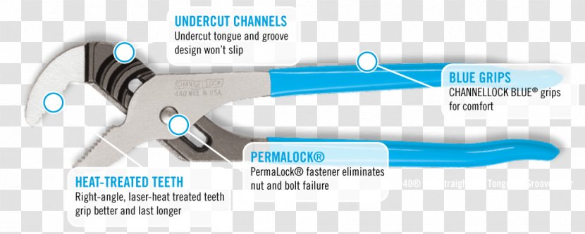 Channellock Bathtub Pliers Bathroom Plumbing - Plumber Wrench Transparent PNG