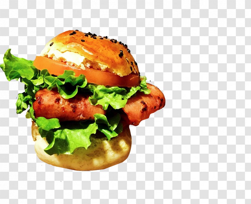 Hamburger Cheeseburger Bacon Buffalo Burger Salmon - Sandwich Transparent PNG