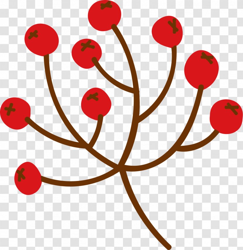 Cherry Clip Art - Cartoon - Hand Painted Red Branches Transparent PNG