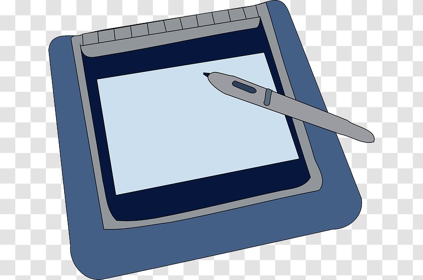 Digital Writing & Graphics Tablets Computer Clip Art - Blue - Mobile Tablet Transparent PNG