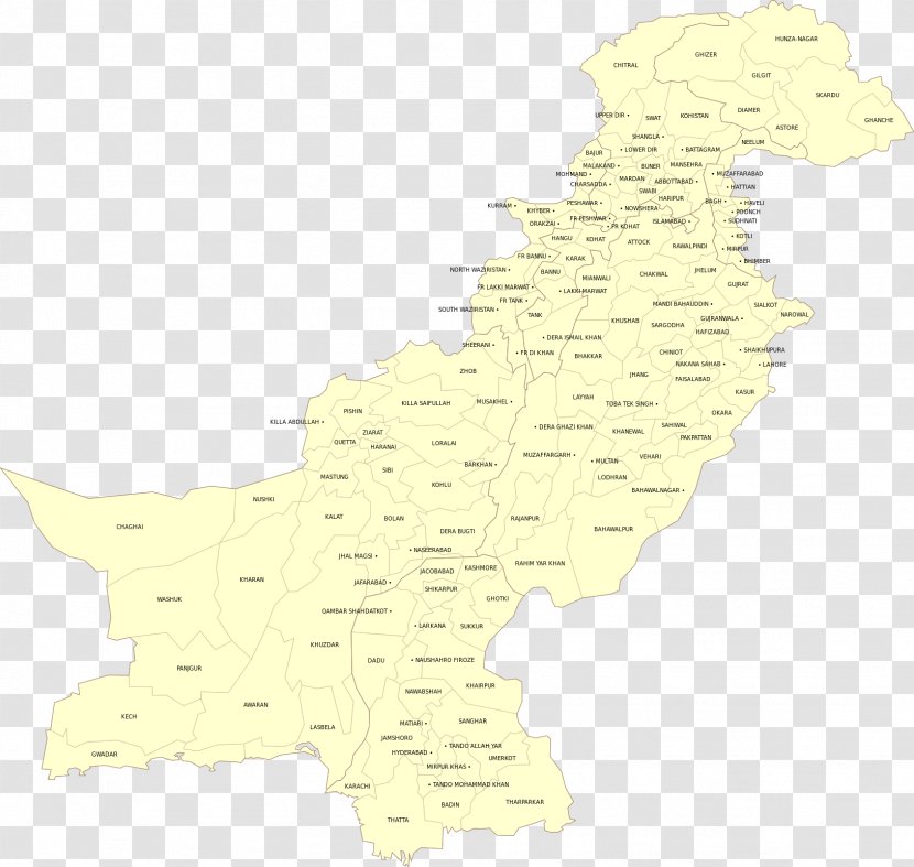 Pakistan Subdistrict Administrative Division Map Transparent PNG