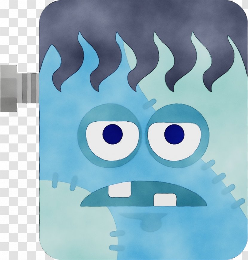 Aqua Blue Turquoise Cartoon Mobile Phone Case - Electric Technology Transparent PNG