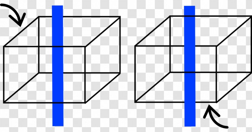 Necker Cube Impossible Optical Illusion - Material - Space Blue Double Arrow Transparent PNG