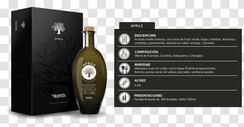 Oliovita Oil Coratina Olive Liqueur - Label Transparent PNG