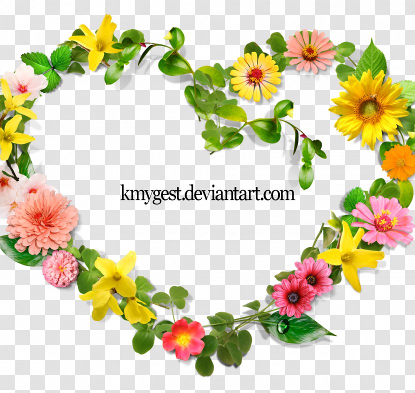 Flower Heart Clip Art - Bouquet - Vines Transparent PNG