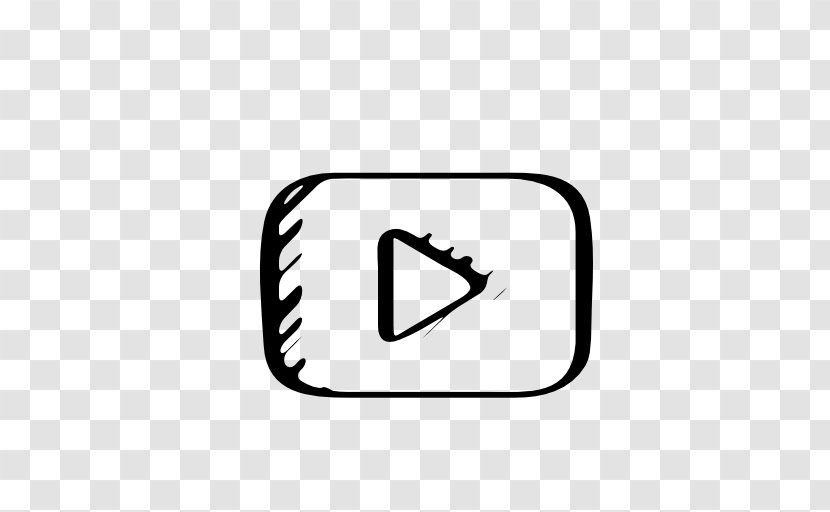 YouTube Play Button Sketch - Black And White - Youtube Transparent PNG