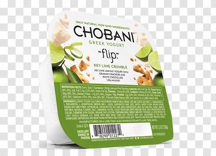 Crumble Chobani Flip Almond Coco Loco And Yoghurt Low-Fat Greek Yogurt - Key Lime - Meal Transparent PNG
