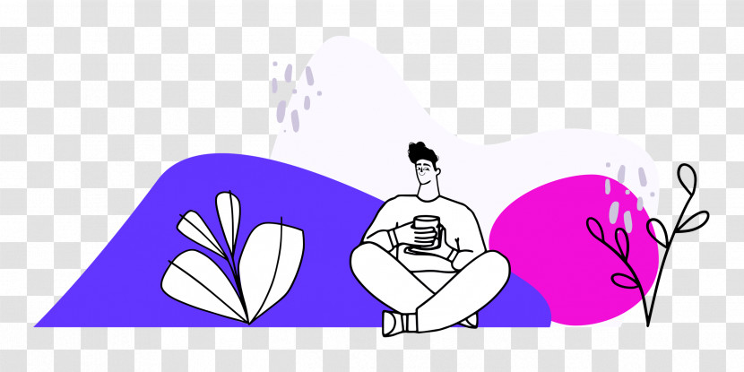 Person Sitting With Plants Transparent PNG