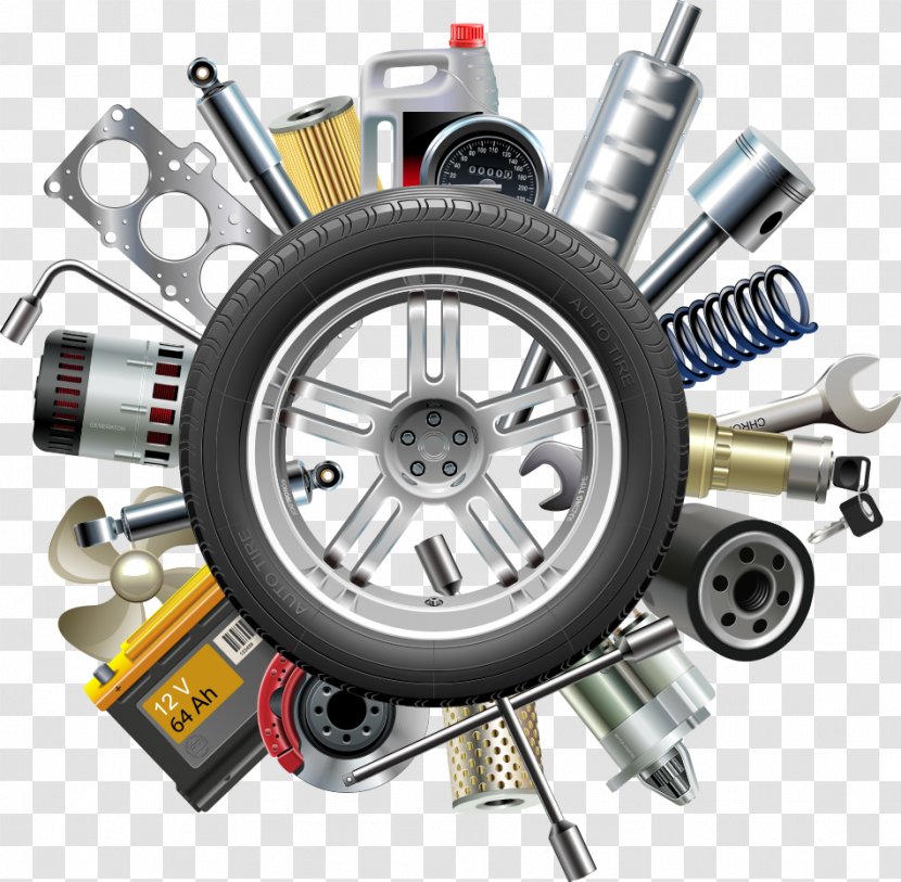 Car Jeep Tire Motor Vehicle Service - Vector Parts Transparent PNG