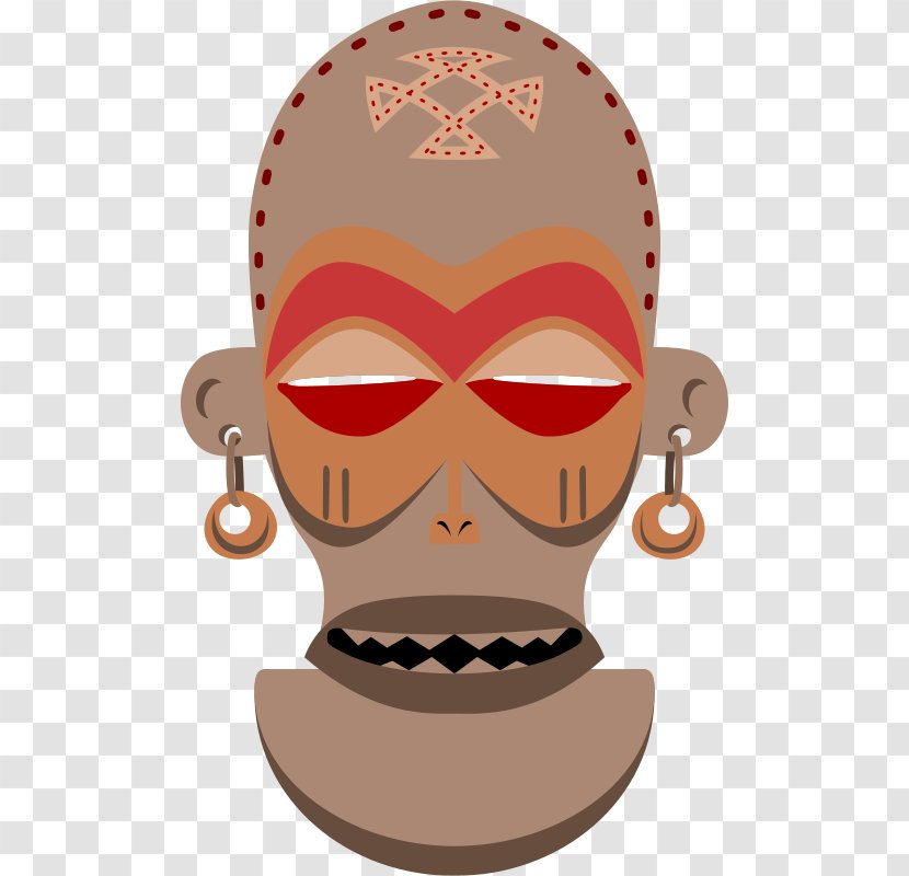 Traditional African Masks Clip Art - Vector Transparent PNG