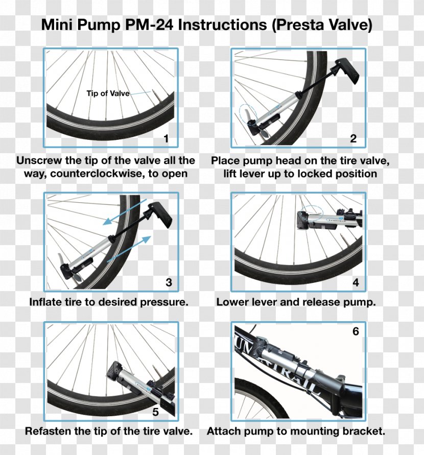 Bicycle Pumps Wheels Presta Valve Car - Frame - Repair Transparent PNG