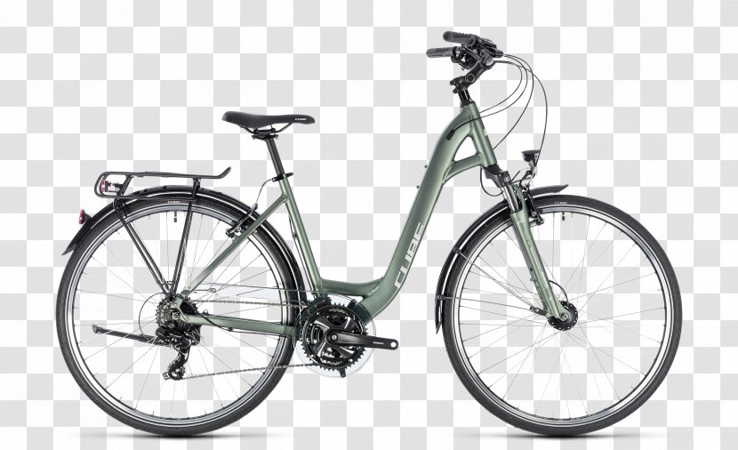 Hybrid Bicycle Cube Bikes Green Touring - Saddle Transparent PNG