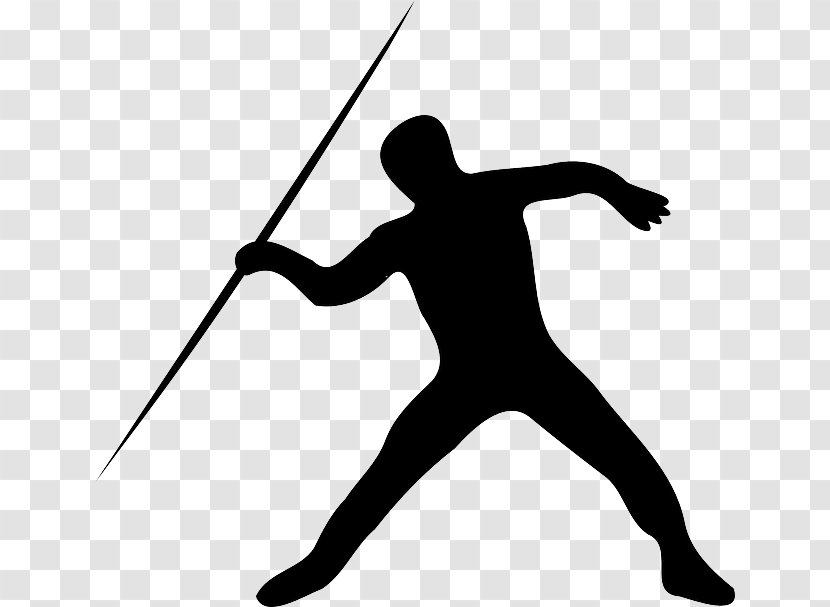 Javelin Throw Track & Field Clip Art - Black And White - Rope Course Transparent PNG