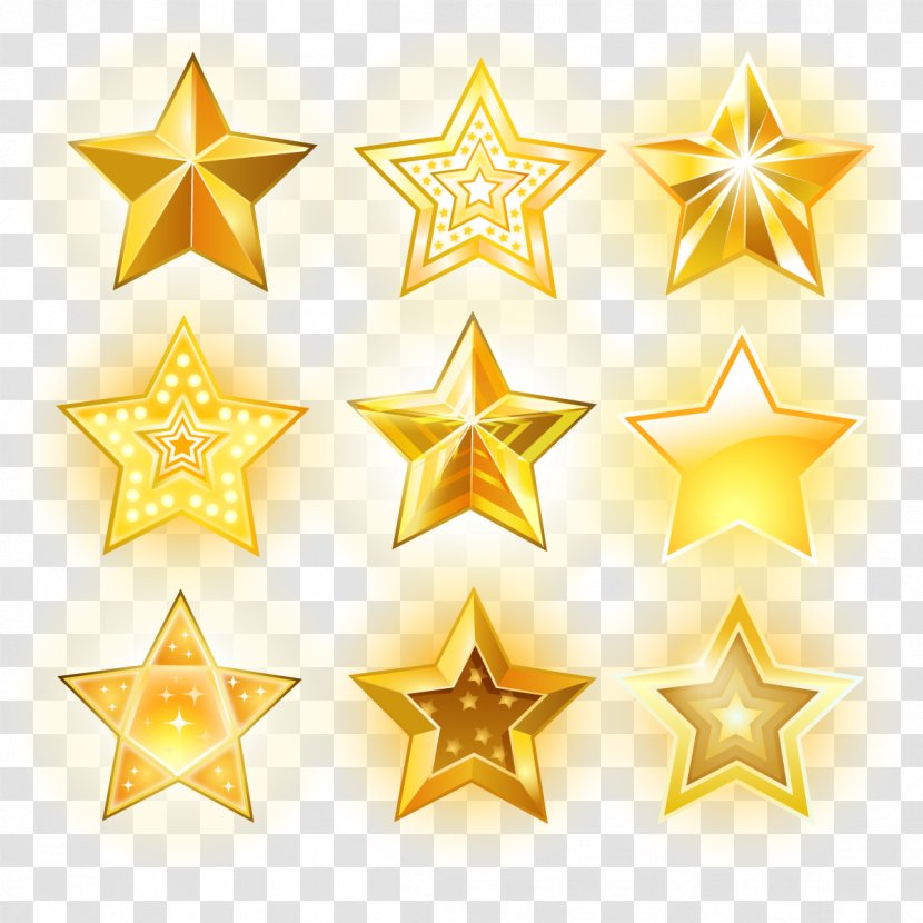 Euclidean Vector Star Icon - Pattern - Glowing Transparent PNG