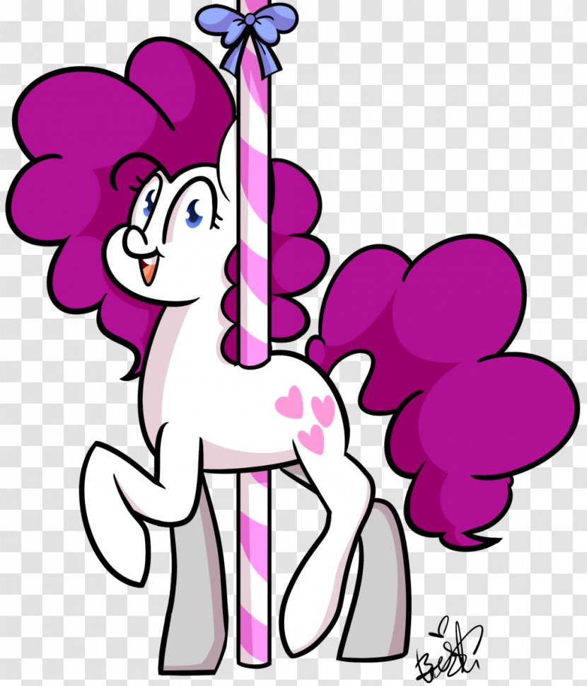 Horse Cut Flowers Pink M Character Clip Art - Cartoon Transparent PNG