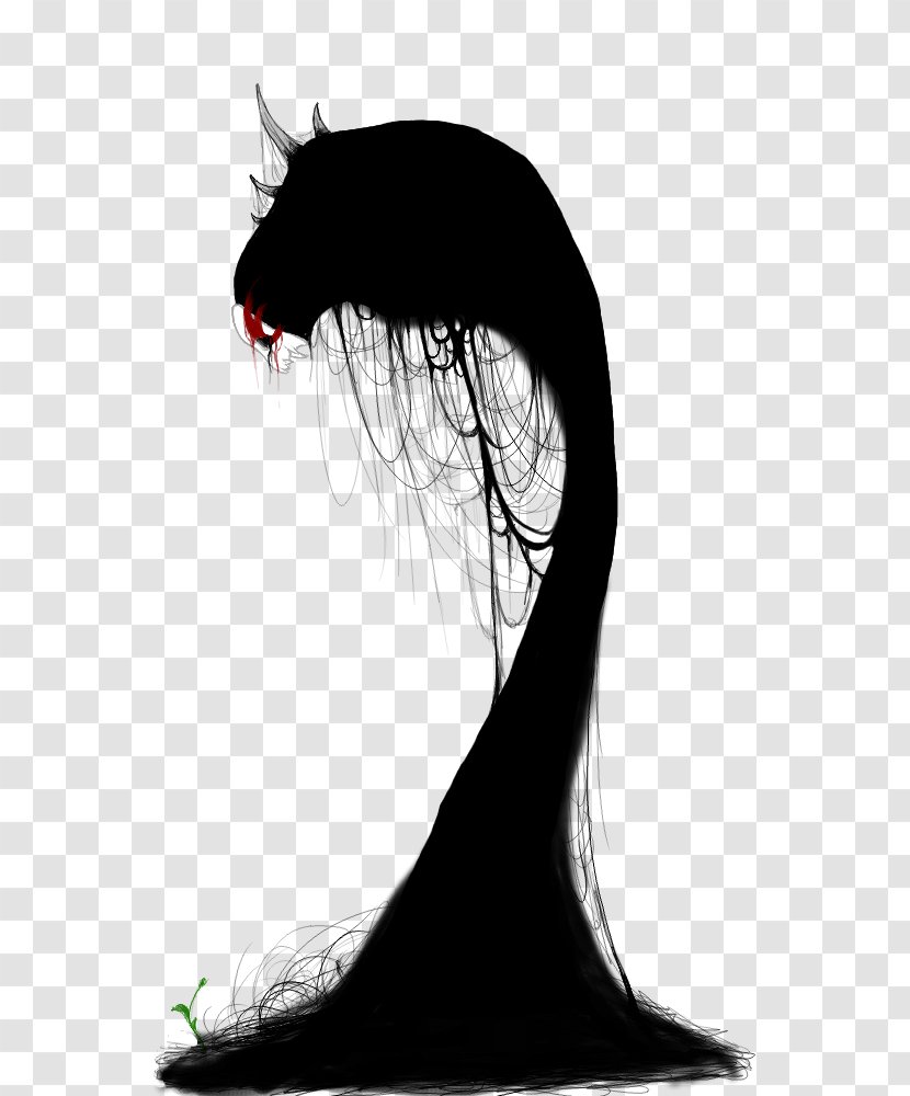 Silhouette Black White Neck Character - Good Vs Evil Transparent PNG