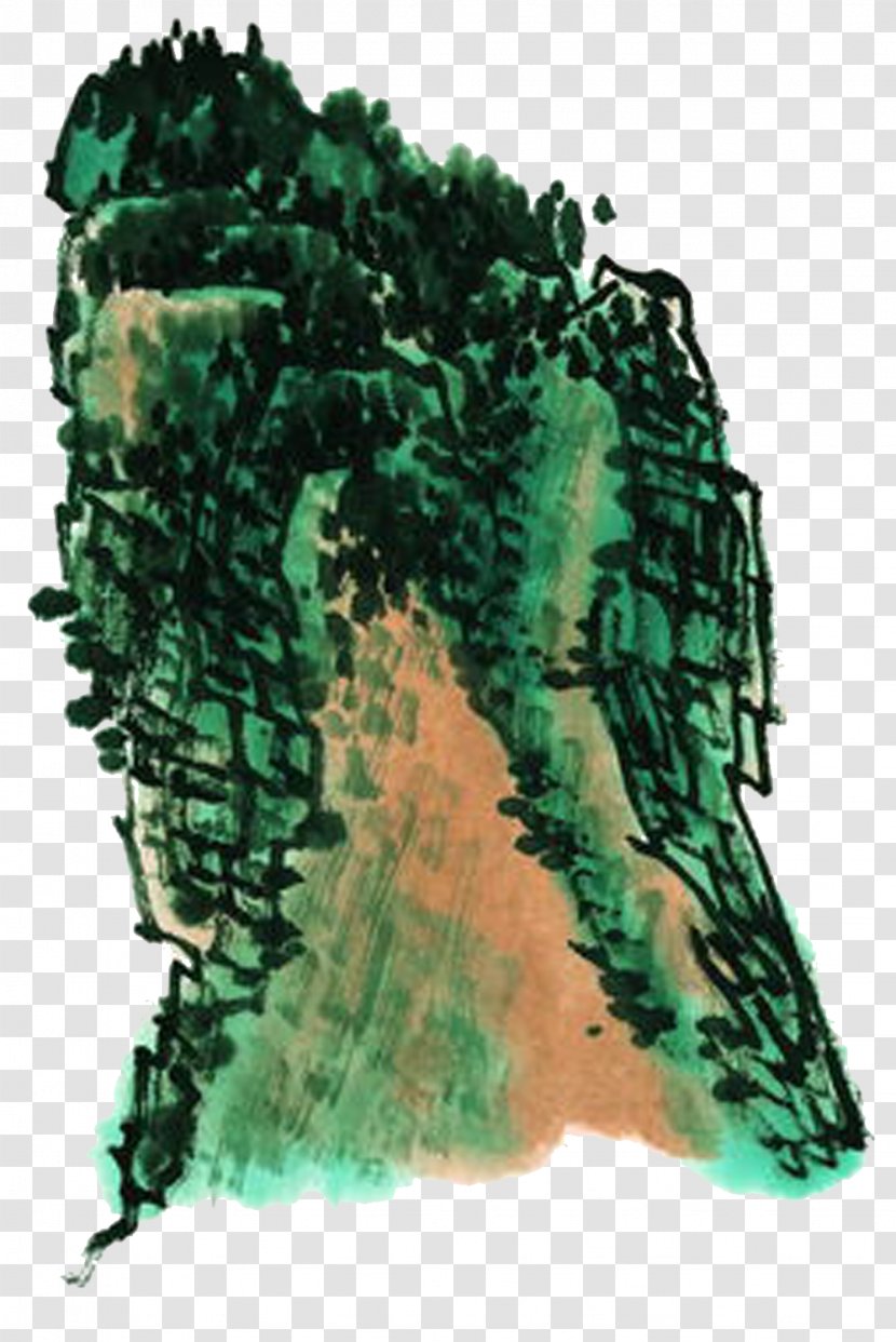 Ink Wash Painting - Castle Rock Transparent PNG