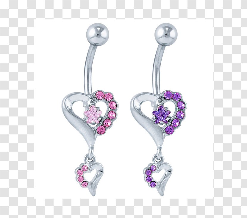 Earring Gemstone Body Jewellery Pink M Silver - Jewelry Transparent PNG