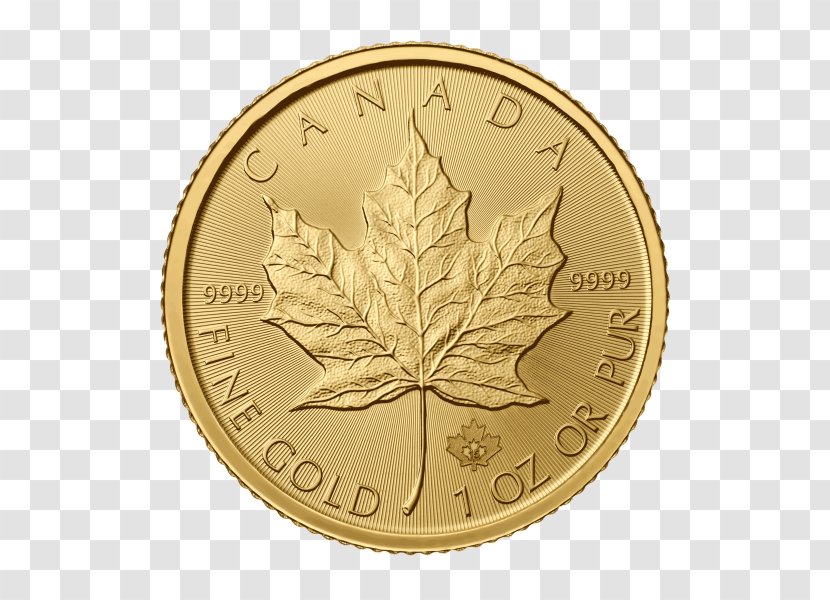 Canadian Gold Maple Leaf Bullion Coin Royal Mint Transparent PNG