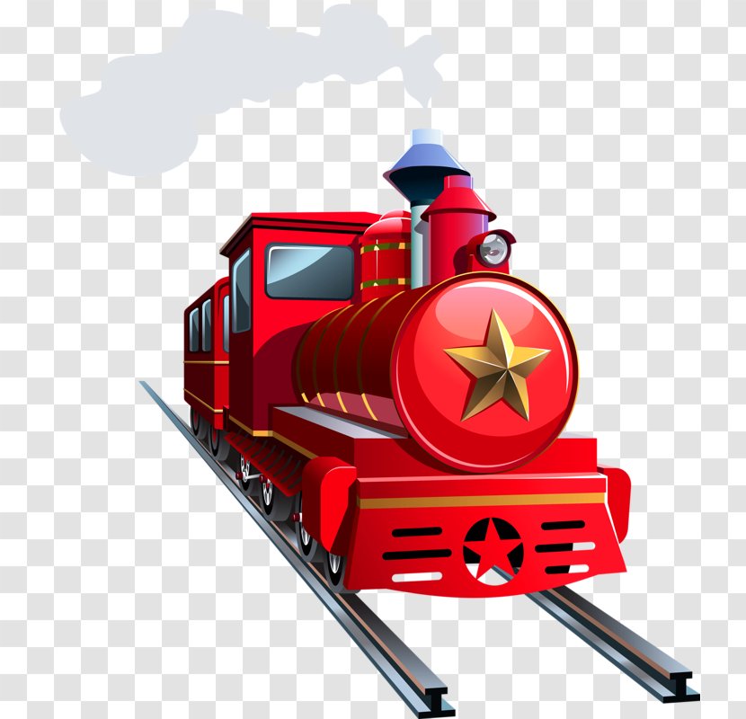 Train Cartoon Rail Transport - Red Transparent PNG