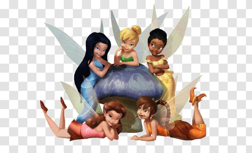 Disney Fairies Tinker Bell Vidia Silvermist Iridessa - Figurine - Baby Fairy Transparent PNG