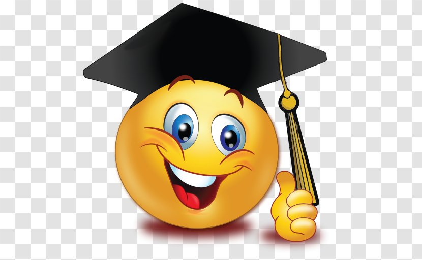 Graduation Ceremony Emoticon Smiley Emoji Graduate University - Email Transparent PNG